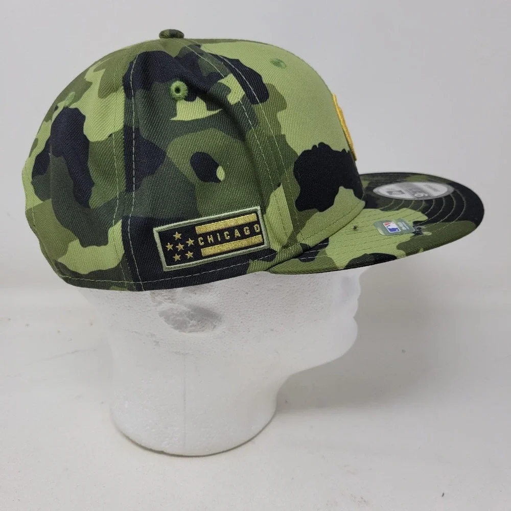 Chicago Cubs Hat Cap Snap Back Mens One Size Camo Green MLB Baseball New Era